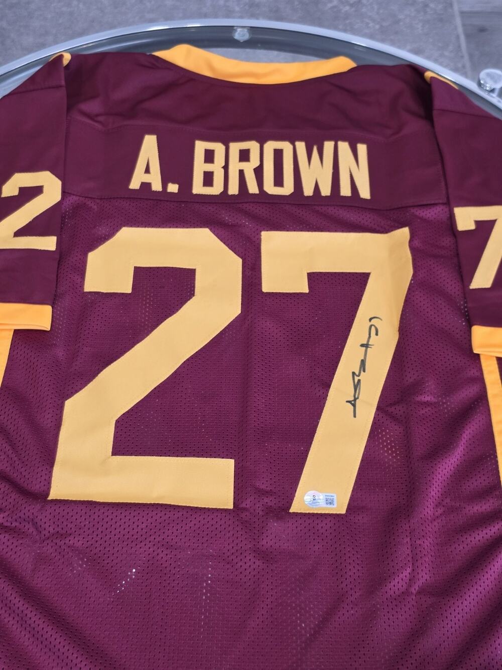 Antonio Brown Autographed/Signed Jersey Beckett Sticker Red Custom Jersey